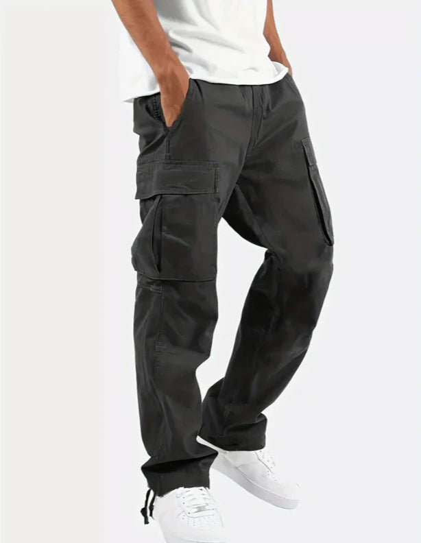 Homme | Pantalon cargo à coupe droite avec poches latérales