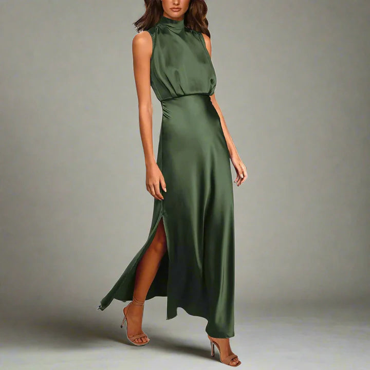 Femme | Robe longue fluide dos nu à fente latérale
