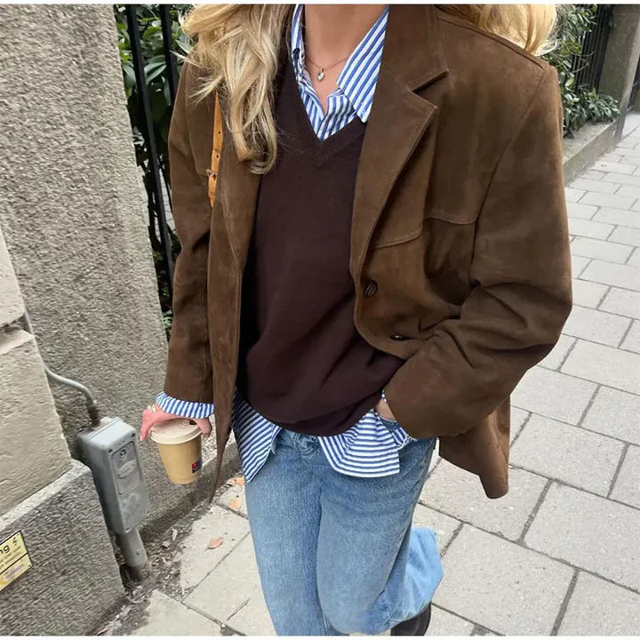 Femme | Blazer à coupe ample, col à revers, manches longues