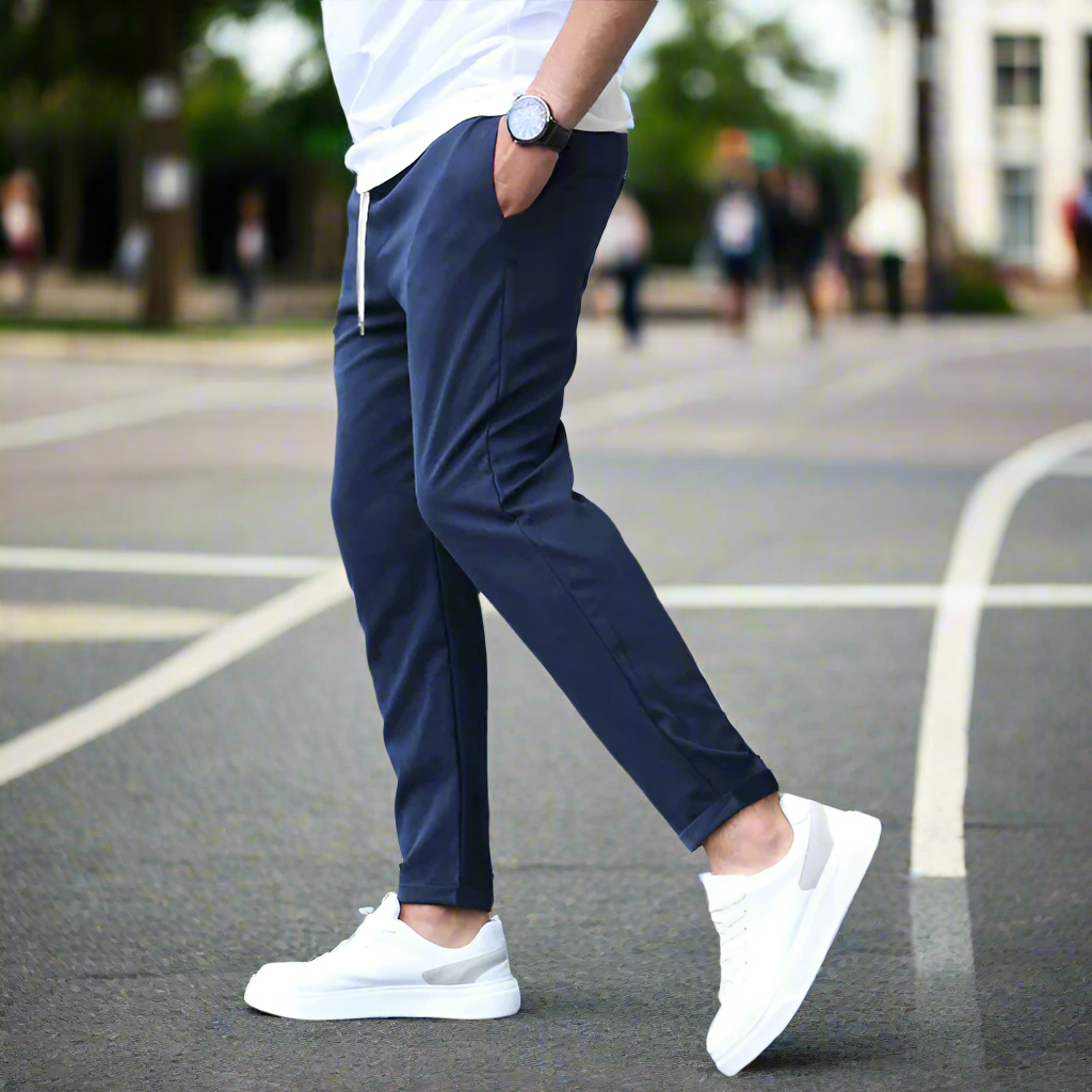 Homme | Pantalon droit à ceinture élastiquée et poches latérales