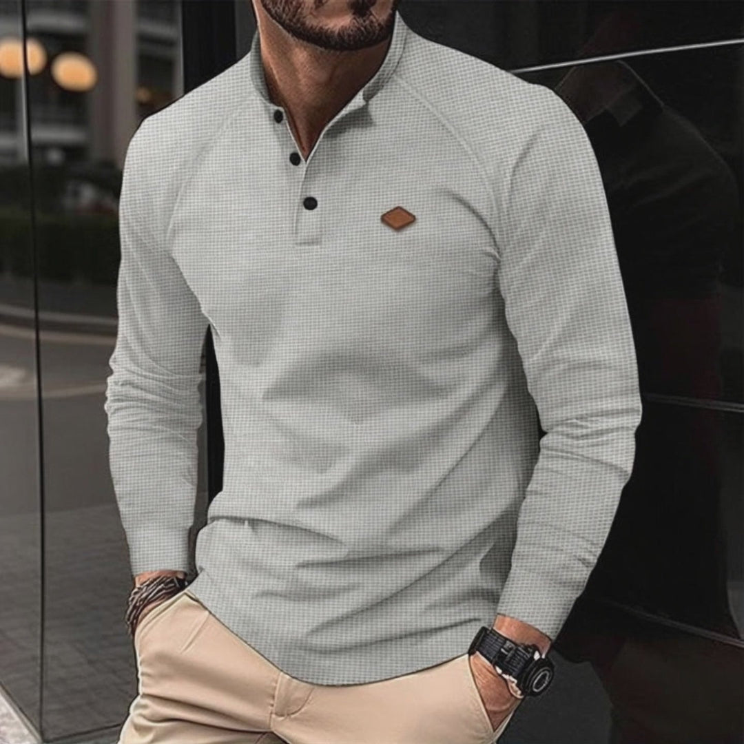 Homme | Polo à manches longues et col Henley