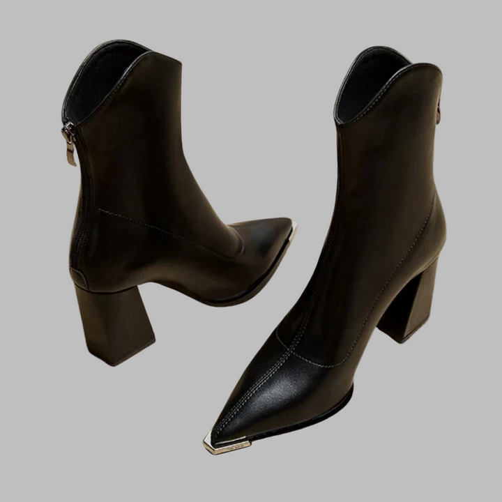 Femme | Bottes montantes à talon épais rectangulaire et bout pointu
