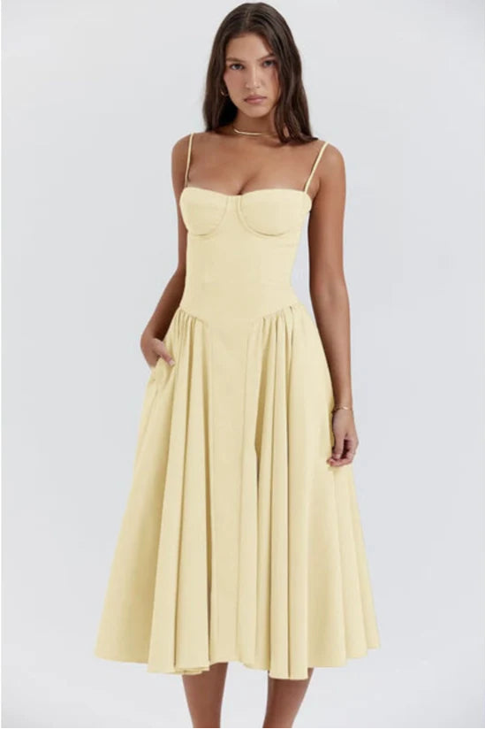Femme | Robe midi sans manches à coupe droite