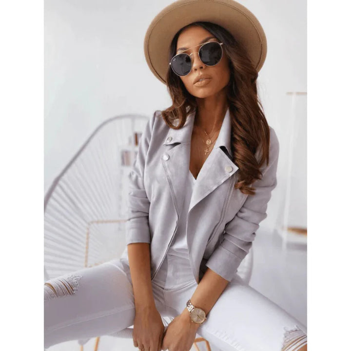 Femme | Veste zippée à col montant et coupe droite