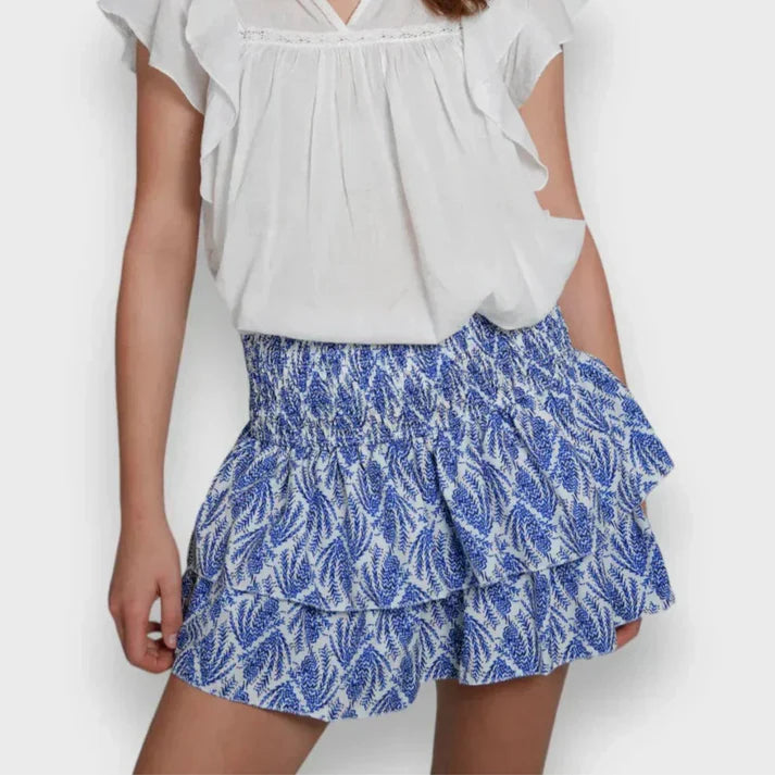 Femme | Mini-jupe en tissu extensible à coupe droite avec taille classique