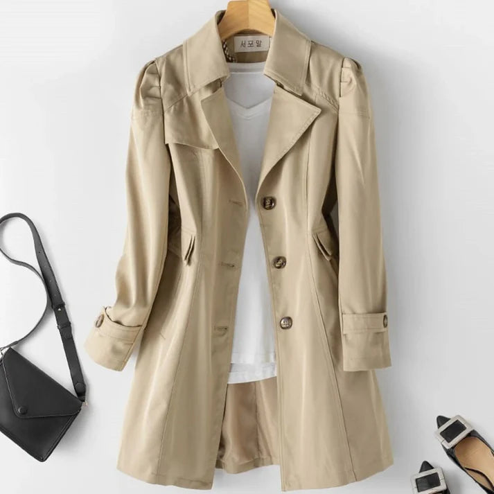Femme | Manteau trench style classique avec poches latérales