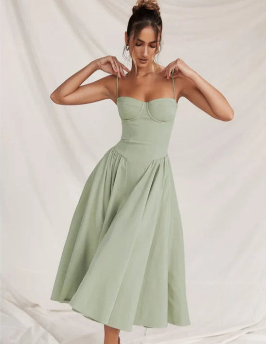 Femme | Robe midi sans manches à coupe droite