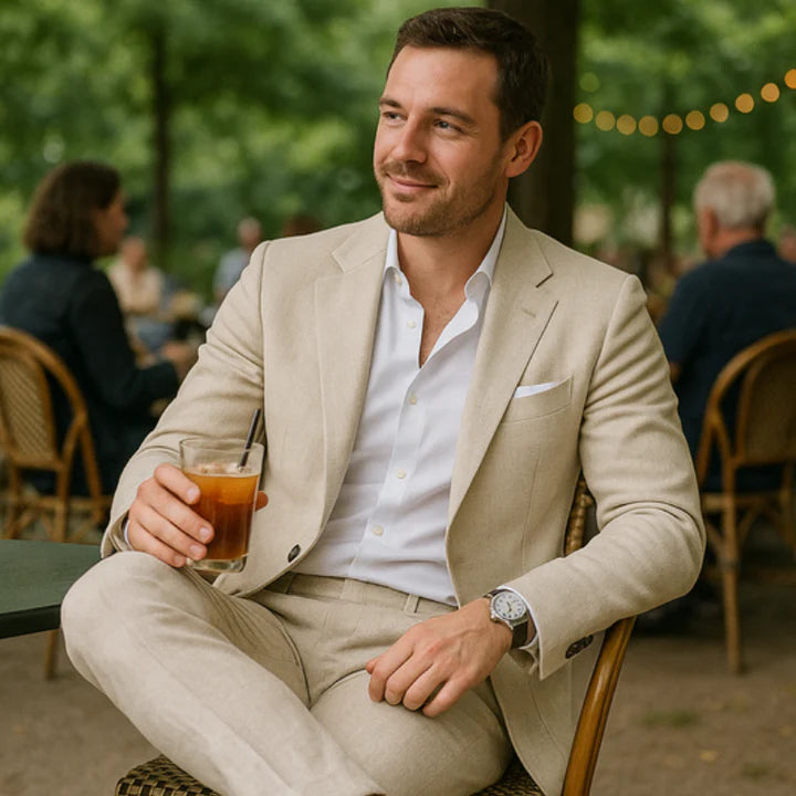 Homme | Ensemble deux pièces avec veste et pantalon assorti coupe droite