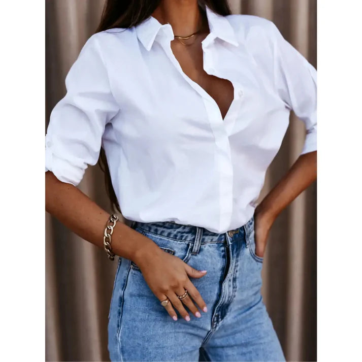 Femme | Chemise droite à manches longues et col classique