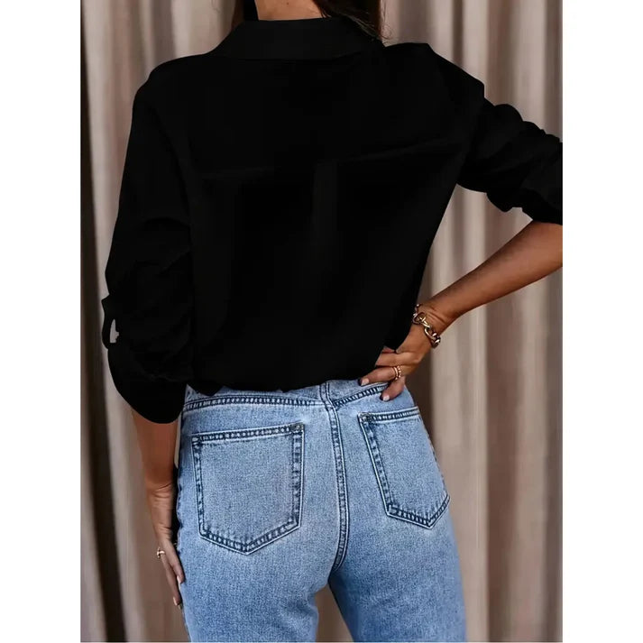 Femme | Chemise droite à manches longues et col classique