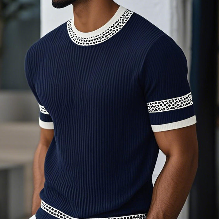 Homme | T-shirt col rond et bande contrastée