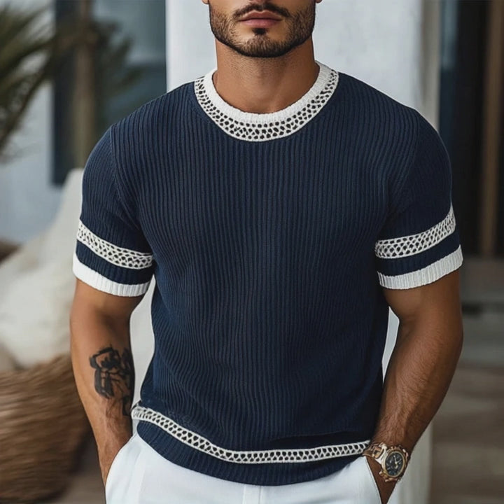 Homme | T-shirt col rond et bande contrastée