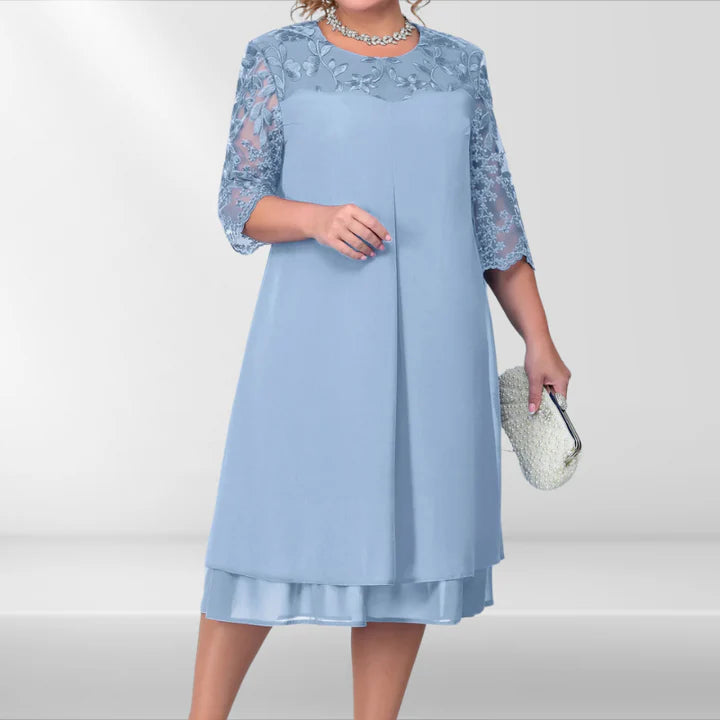 Femme | Robe longue grande taille avec motifs brodés répartis