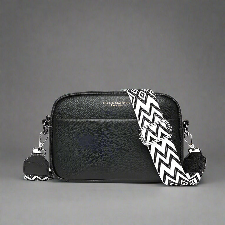 Femme | Sac bandoulière avec surface lisse et fermeture zippée