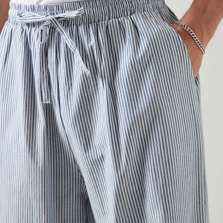 Homme | Pantalon ample à rayures avec cordon