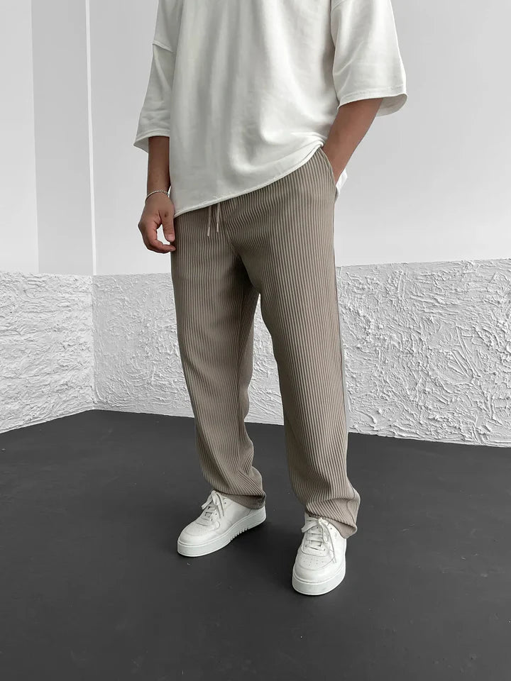 Homme | Pantalon à coupe ample et texture côtelée