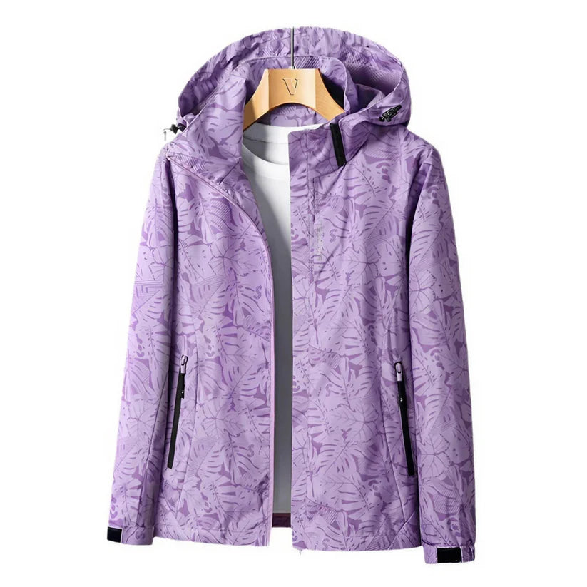 Veste à capuche avec fermeture zippée coupe droite pour femmes