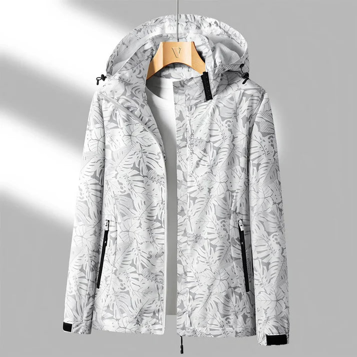 Femme | Veste droite zippée avec capuche fixe et poches latérales