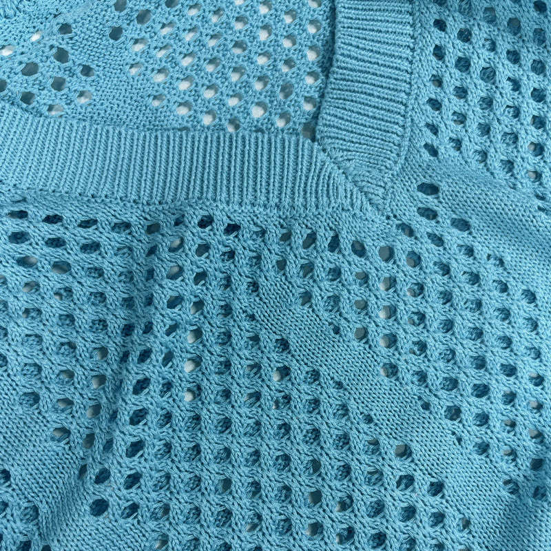 Homme | T-shirt à col en V avec motif ajouré