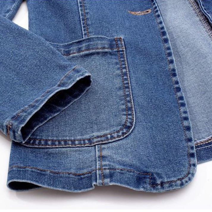 Femme | Blazer droit en denim avec fermeture croisée