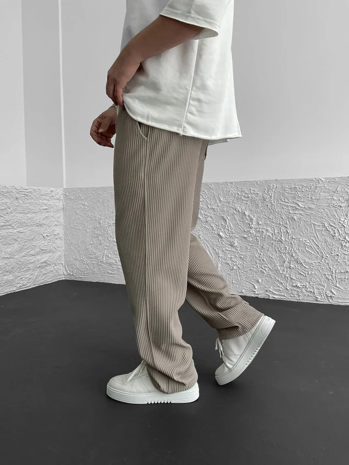 Homme | Pantalon à coupe ample et texture côtelée