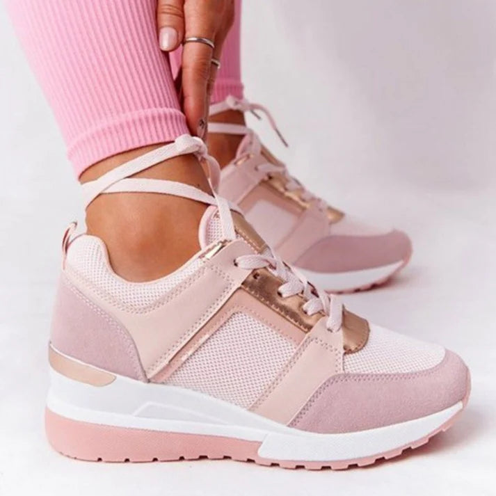Femme | Chaussures sport à lacets avec semelle compensée profilée