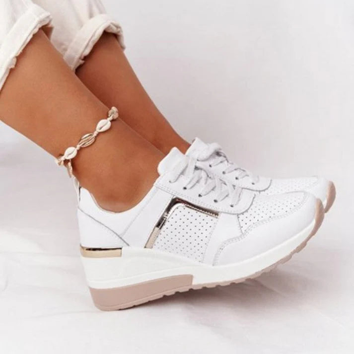 Femme | Chaussures sport à lacets avec semelle compensée profilée