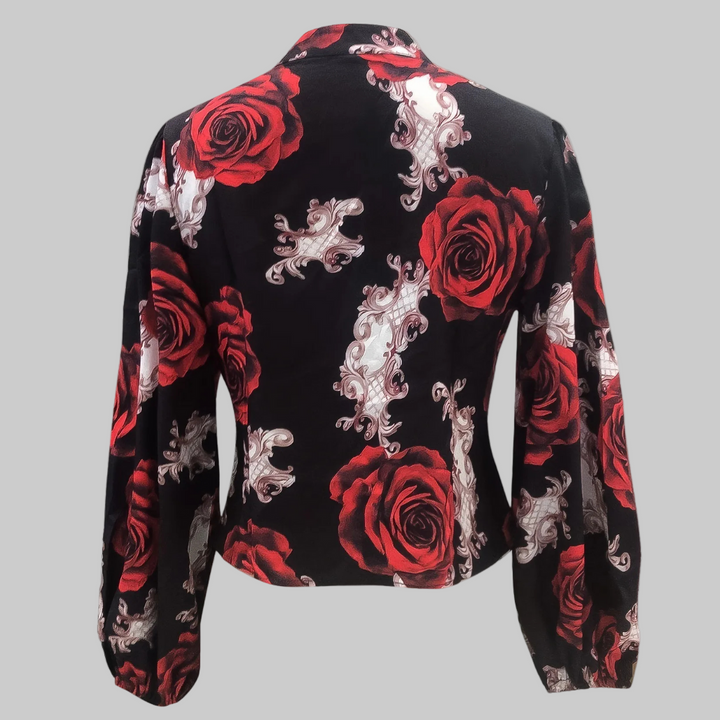 Femme | Chemise à fleurs avec nœud papillon