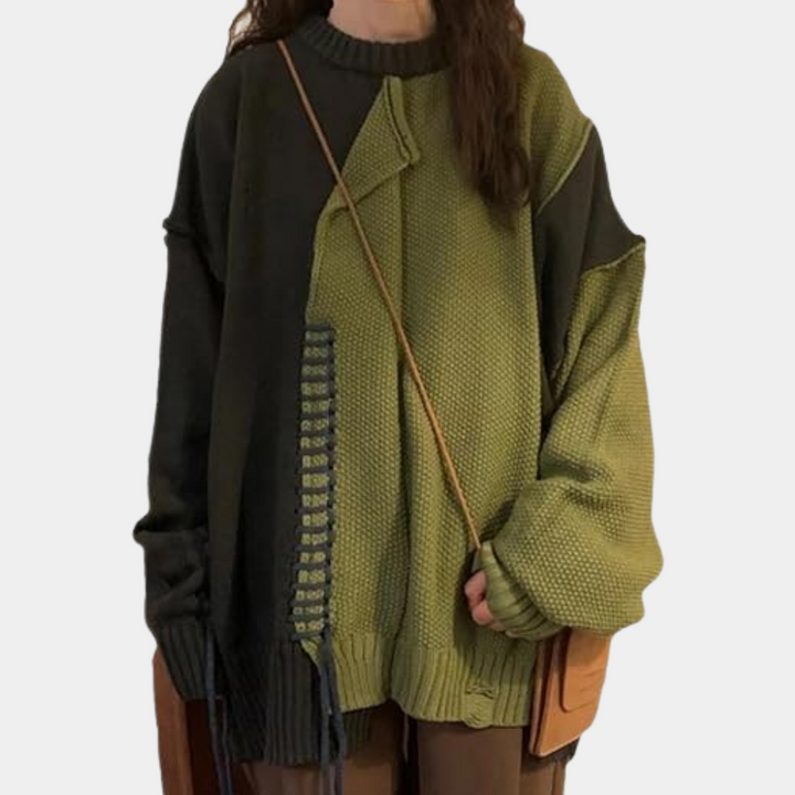 Femme | Pull patchwork bicolore