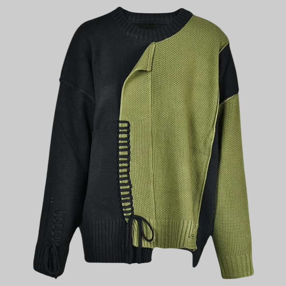 Femme | Pull patchwork bicolore