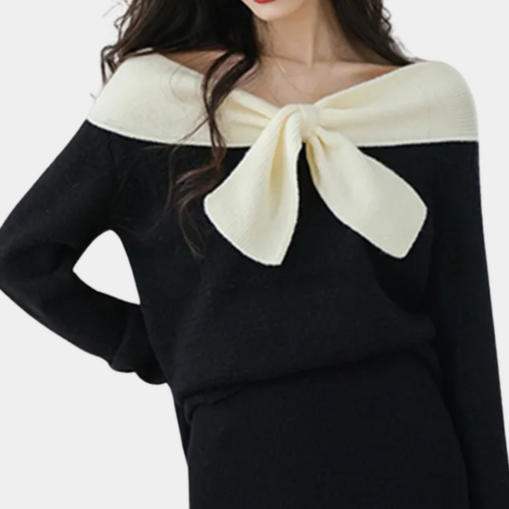 Femme | Pull à épaules dénudées et nœud