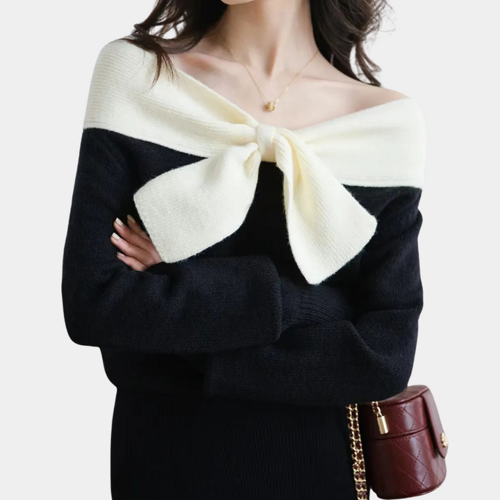 Femme | Pull à épaules dénudées et nœud