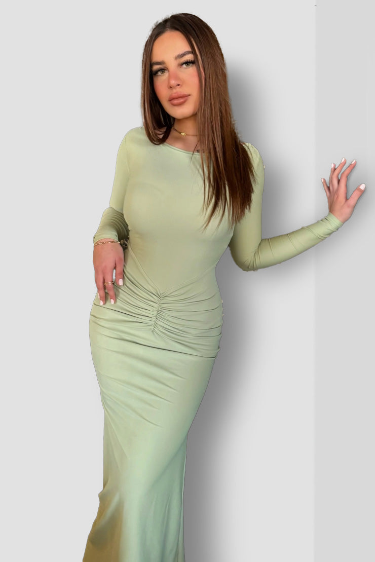 Femme | Robe longue à fronces centrales