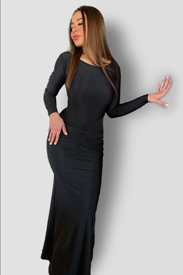 Femme | Robe longue à fronces centrales