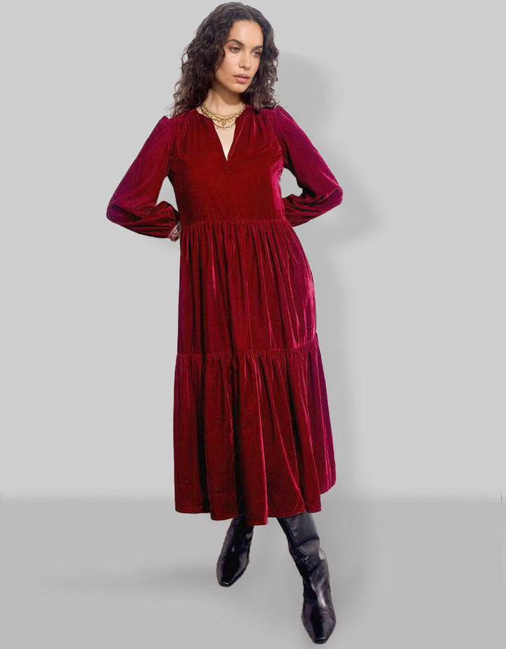 Femme | Robe midi à manches longues
