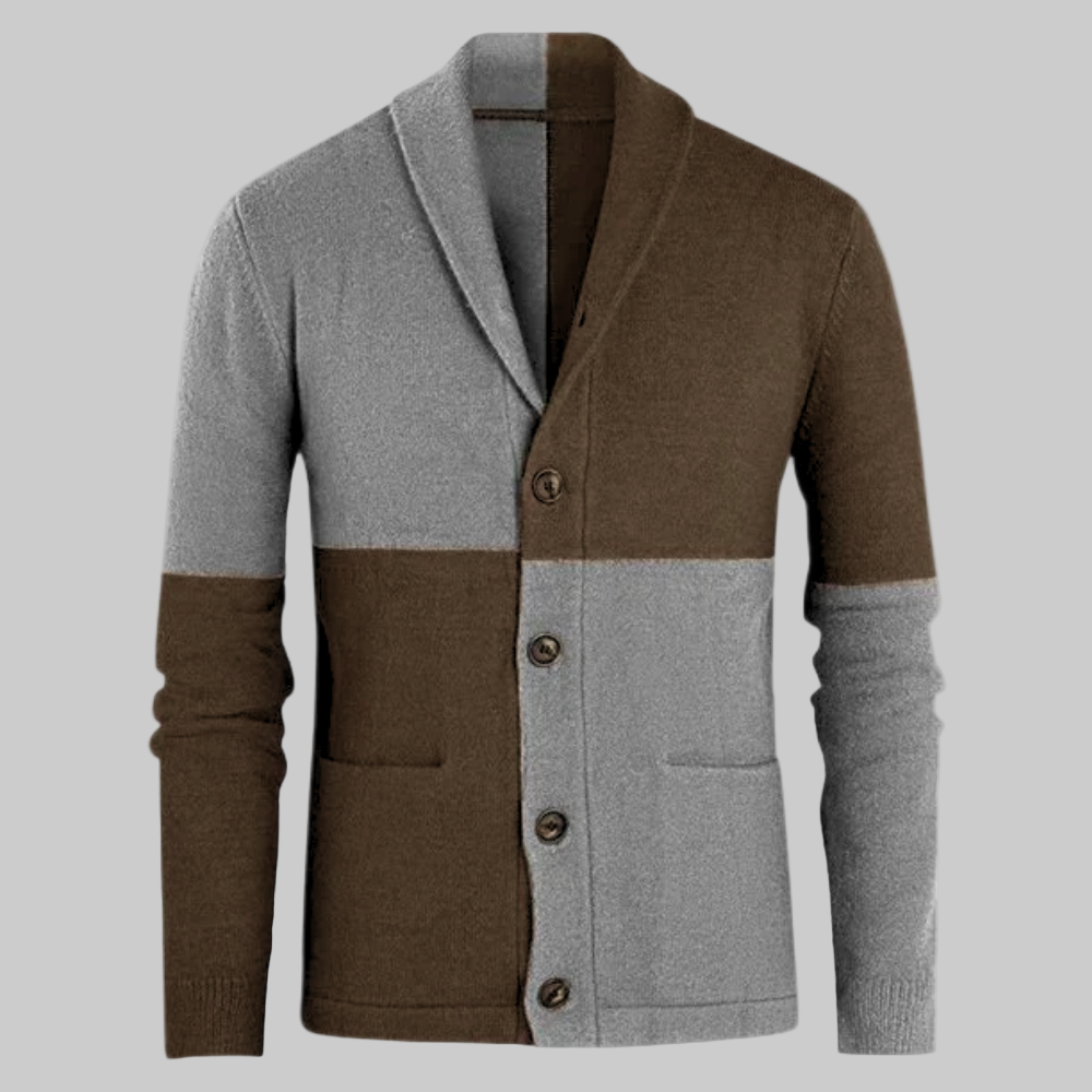 Homme | Cardigan à blocs de couleur