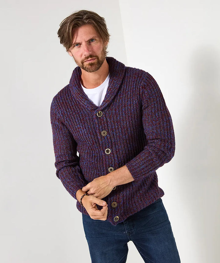 Homme | Pull tricoté à col châle et manches longues