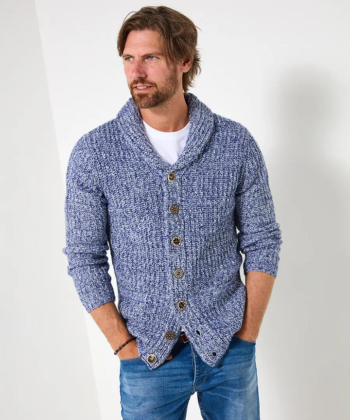 Homme | Pull tricoté à col châle et manches longues