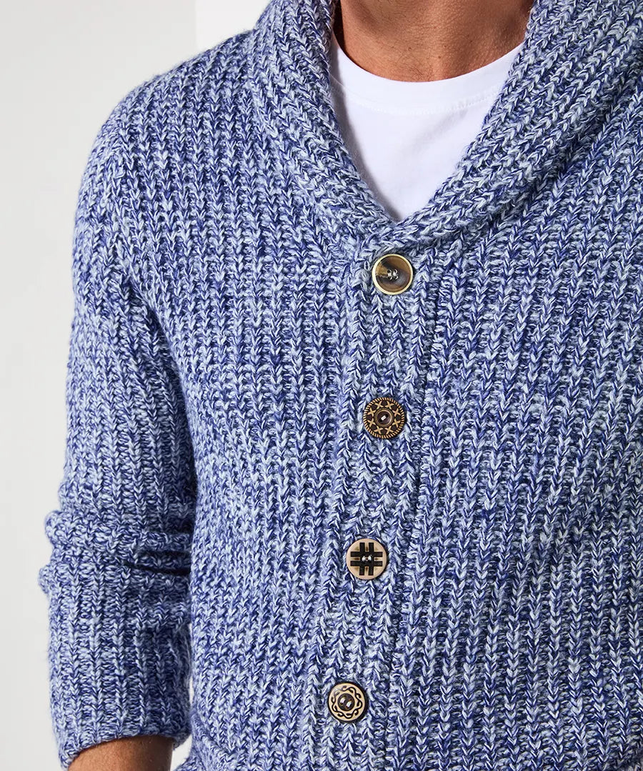 Homme | Pull tricoté à col châle et manches longues