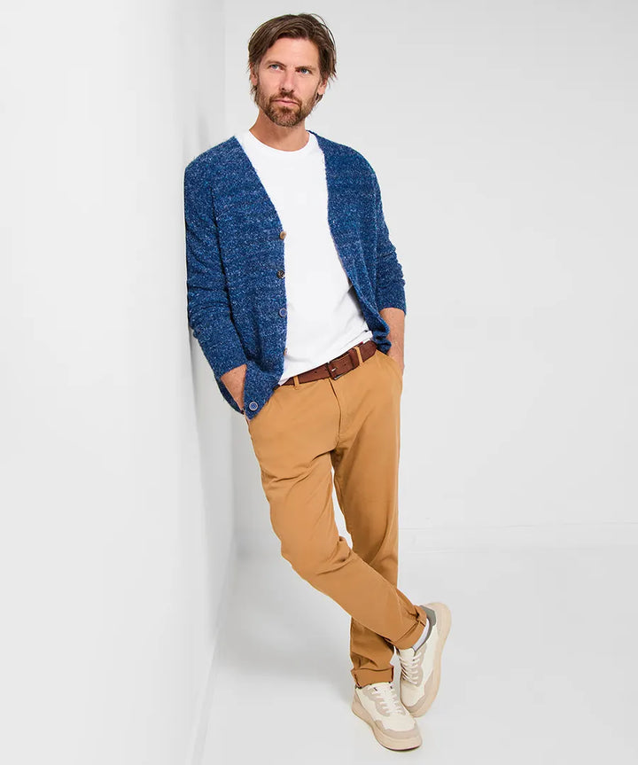 Homme | Pull tricoté à col en V et manches longues