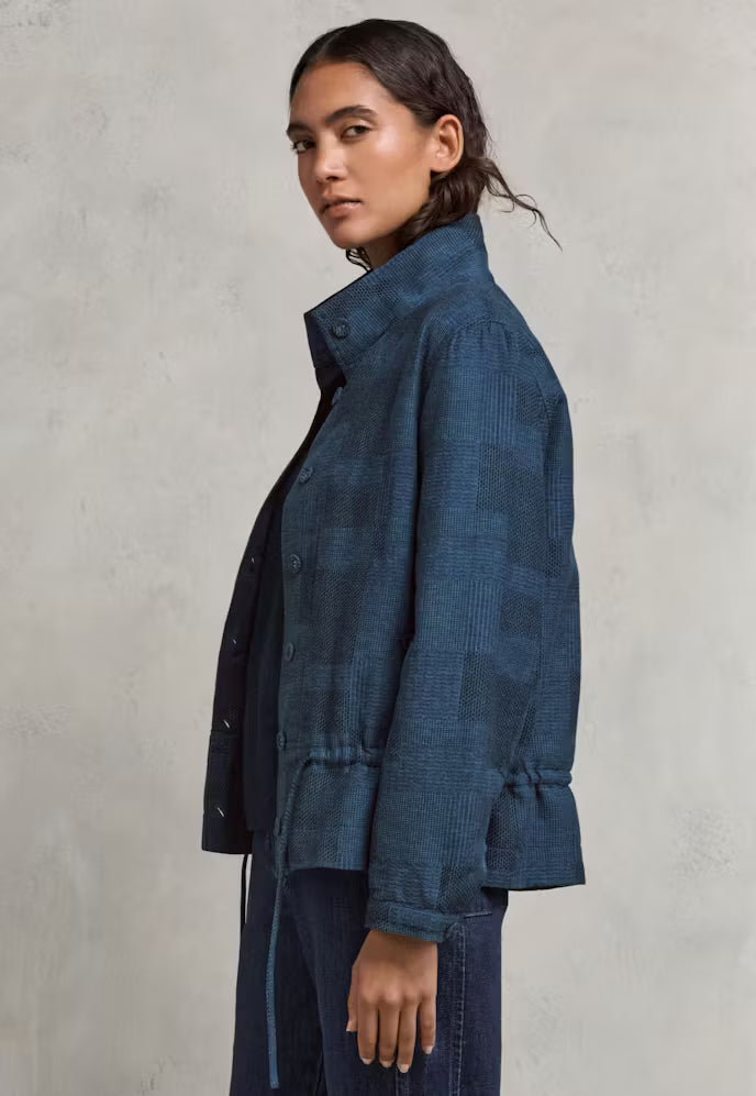 Femme | Veste jacquard à motif patchwork et col montant