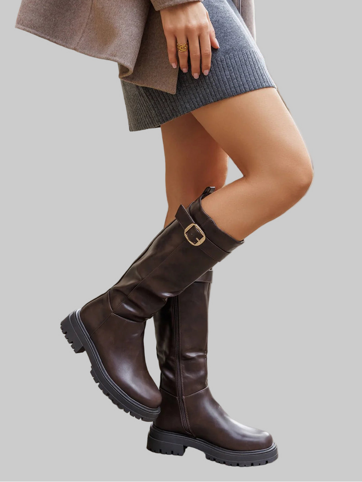 Femme | Bottes hautes à boucle dorée