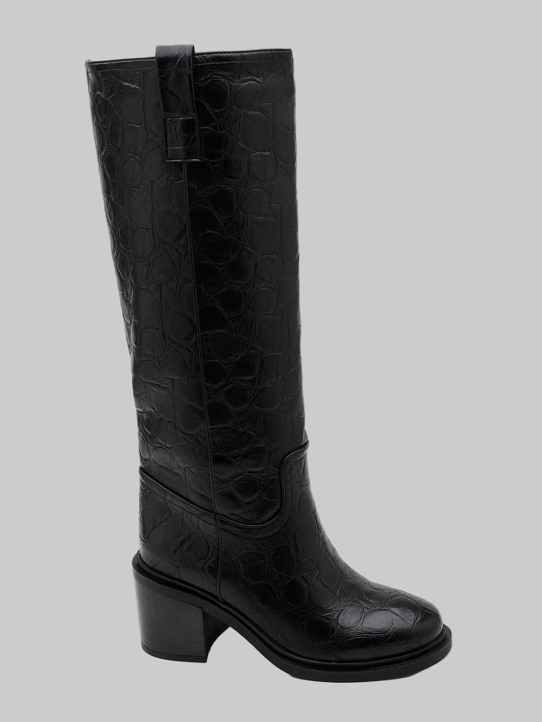 Femme | Bottes hautes à effet crocodile