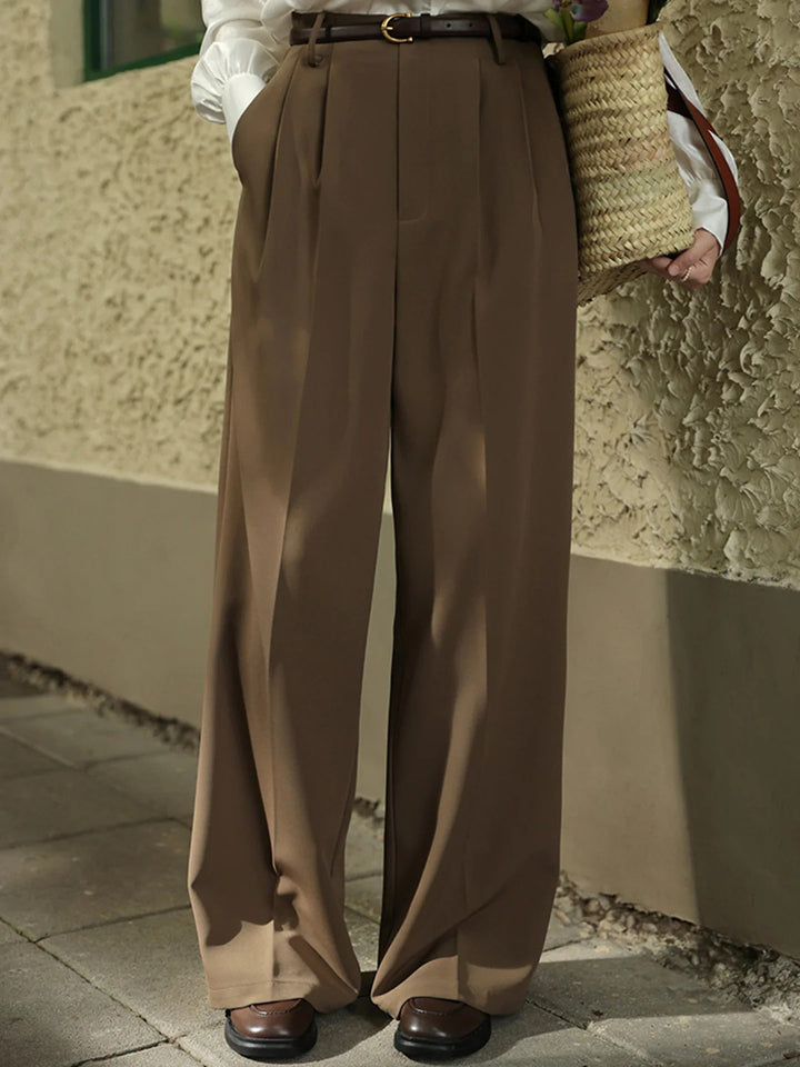 Femme | Pantalon taille haute à coupe droite