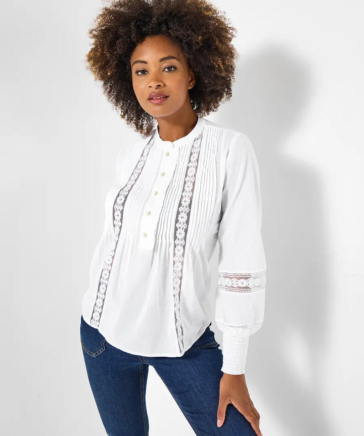 Femme | Chemise à manches longues à empiècements en dentelle
