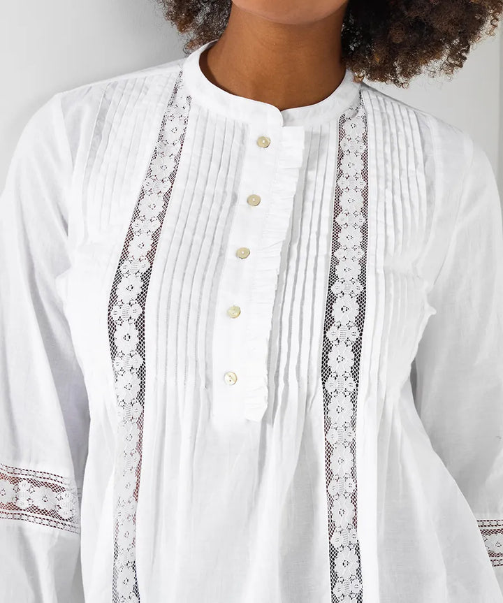 Femme | Chemise à manches longues à empiècements en dentelle