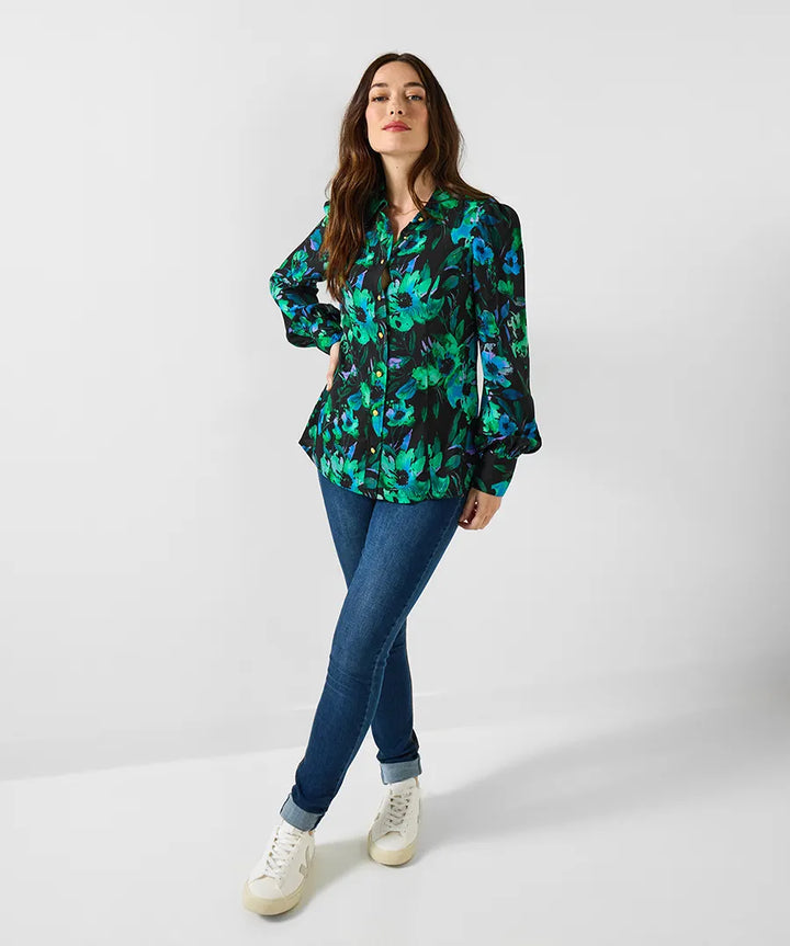 Femme | Chemise à manches longues, col imprimé floral