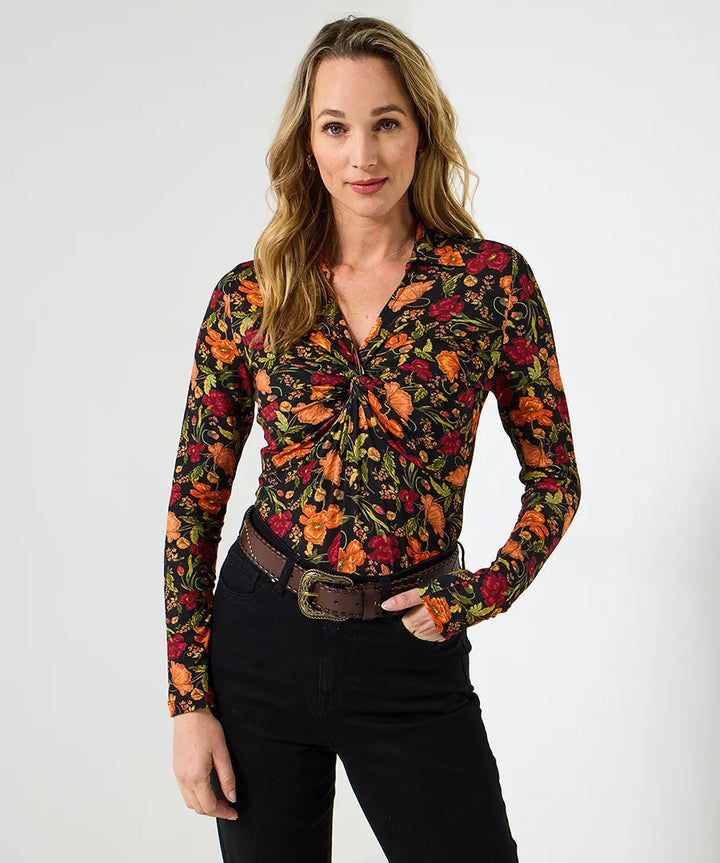 Femme | Top à manches longues, et détail torsadé