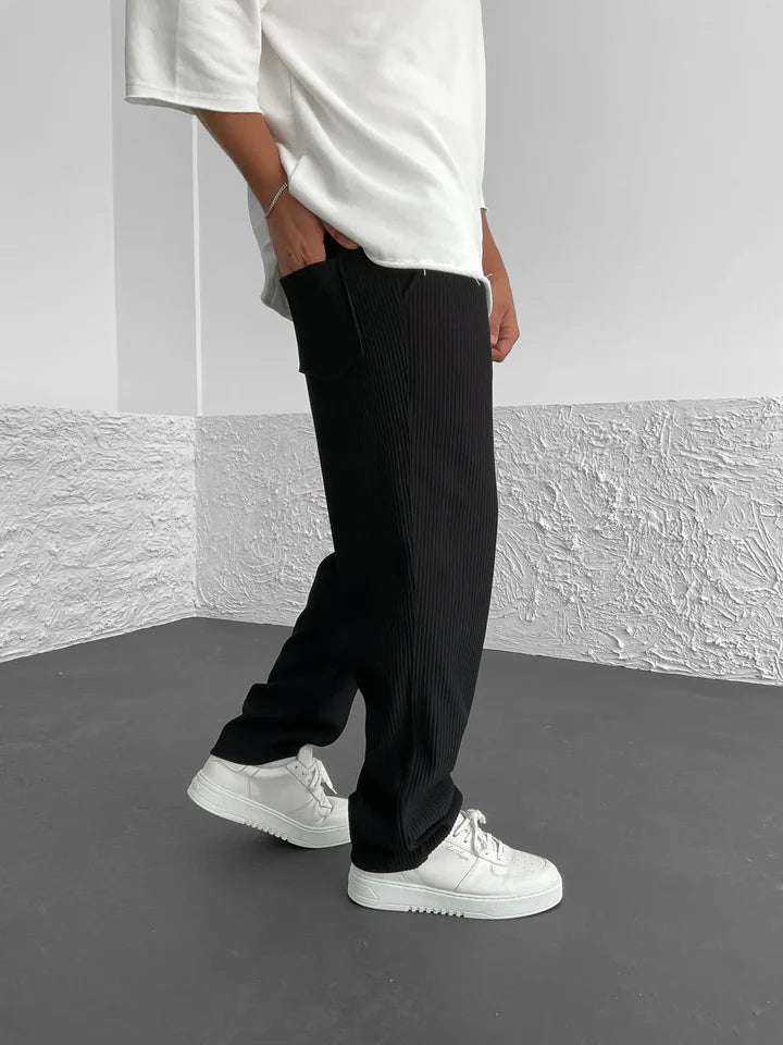 Homme | Pantalon à coupe ample et texture côtelée