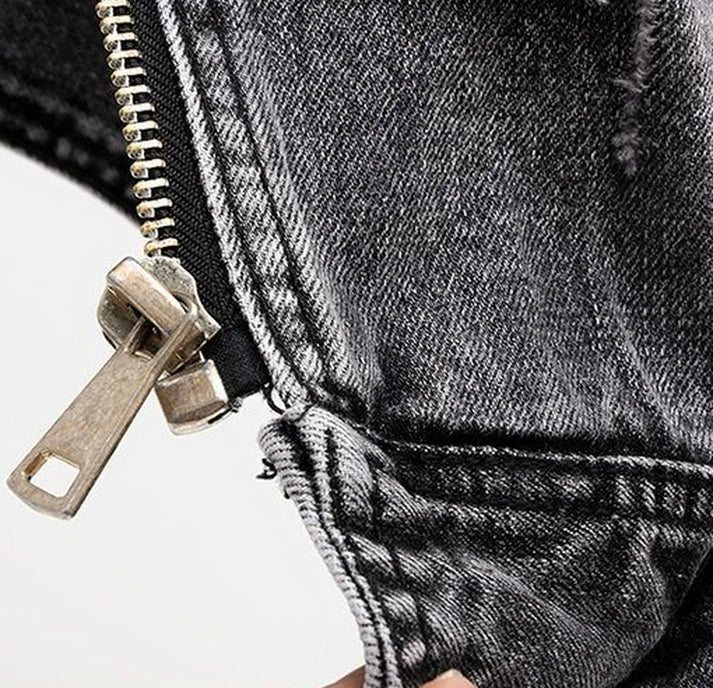 Femme | Veste sans manches en jean zippée à coupe droite